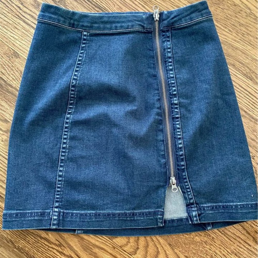 Dark blue denim jean skirt from Free People